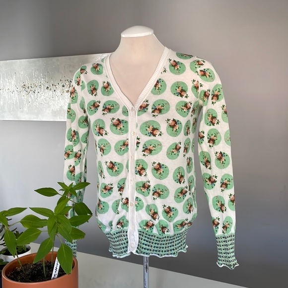 red soul Sweaters - M Red Soul Aix En Provence Floral Cardigan mint green/white/blue/pink/peach/burg